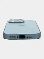 Голубой чехол для iPhone (айфон) 13, 14, Pro с защитой камеры