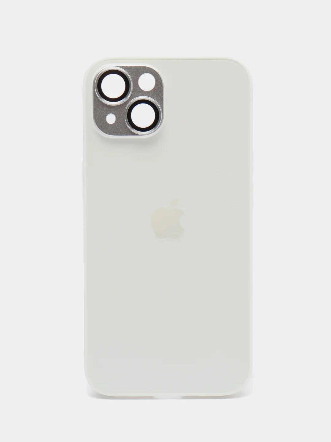 Белый чехол для iPhone (айфон) 13, 14, Pro с защитой камеры