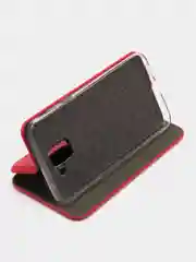 Красный чехол-книжка для Samsung Galaxy J6, Самсунг J 6, экокожа
