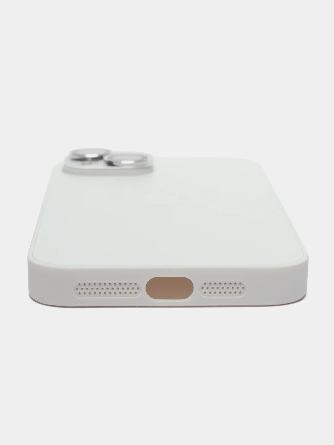 Белый чехол для iPhone (айфон) 13, 14, Pro с защитой камеры