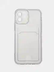 Черный чехол с карманом для карт iPhone 11 12 13 / 14 Pro Max Plus / XR айфон про макс прозрачный