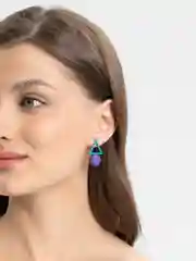 Бирюзовый серьги-гвоздики женские "Геометрия", асимметричные