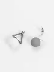 Серый серьги-гвоздики женские "Геометрия", асимметричные