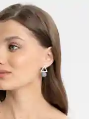 Серый серьги-гвоздики женские "Геометрия", асимметричные