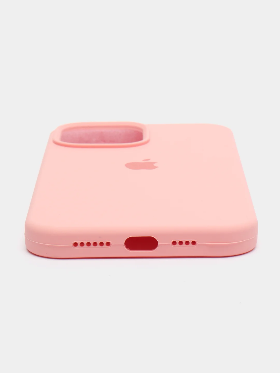 Розовый чехол Silicone Case iPhone 11, 12, 13, 14, Pro, Pro Max, с закрытым низом, кейс