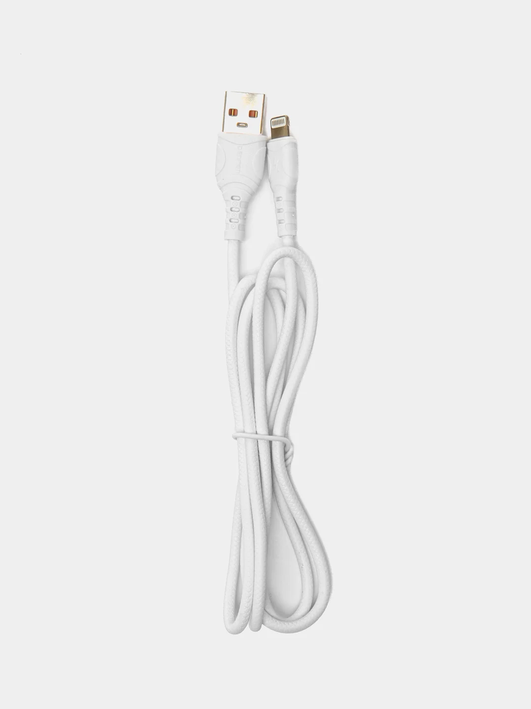 Белый usb кабель зарядный, 1.0м, DENMEN D06 2.4A, TypeC/MicroUSB/Lightning для Android и iPhone