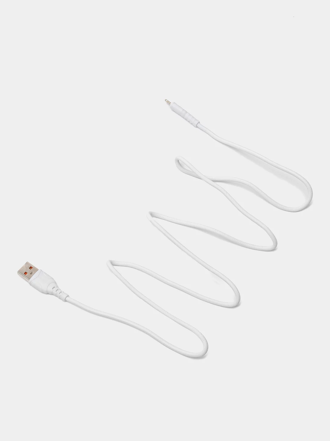 Белый usb кабель зарядный, 1.0м, DENMEN D06 2.4A, TypeC/MicroUSB/Lightning для Android и iPhone