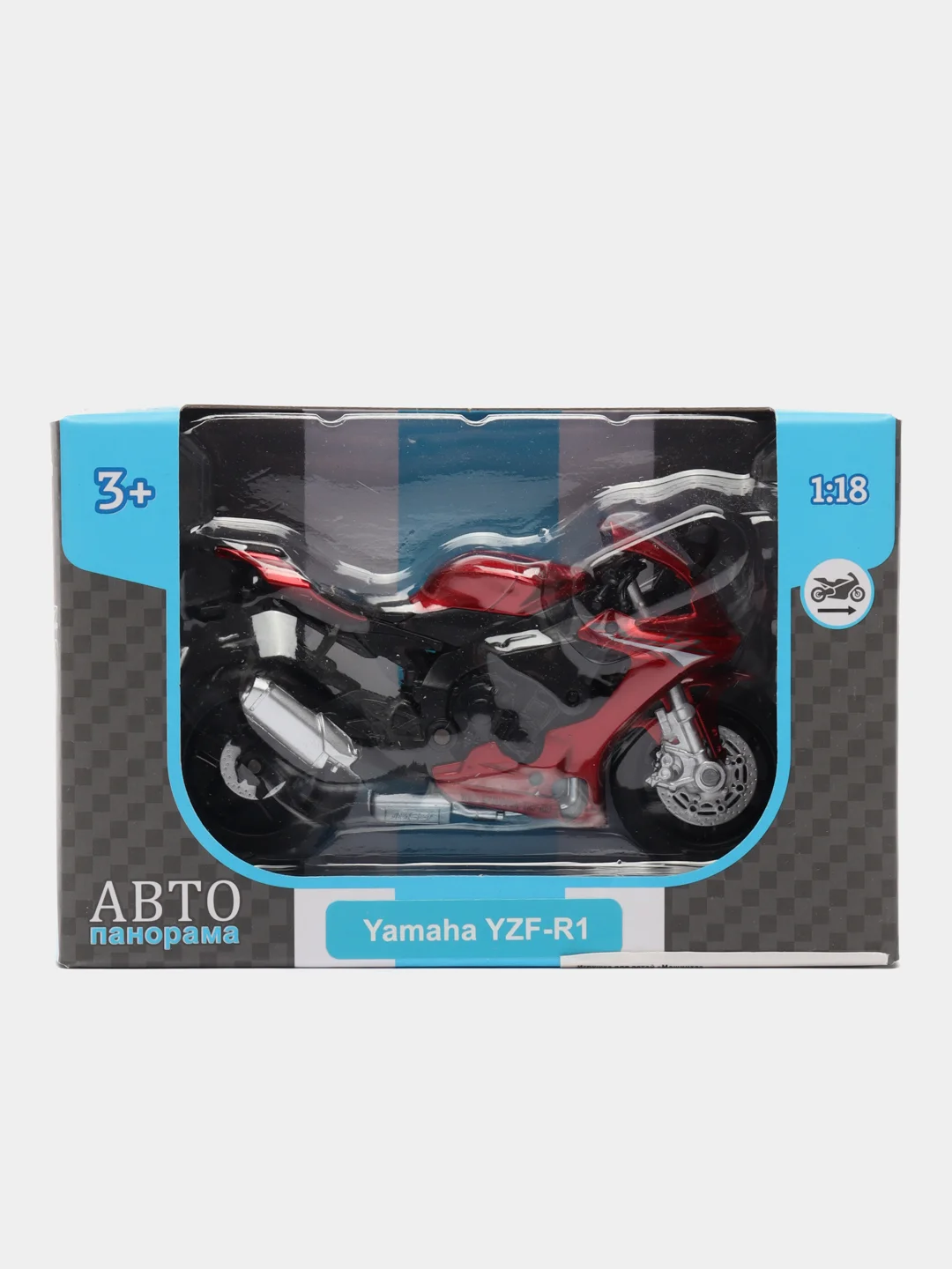 Мотоцикл металлический YAMAHA YZF-R1, 14 см, 1:18, JB1251569