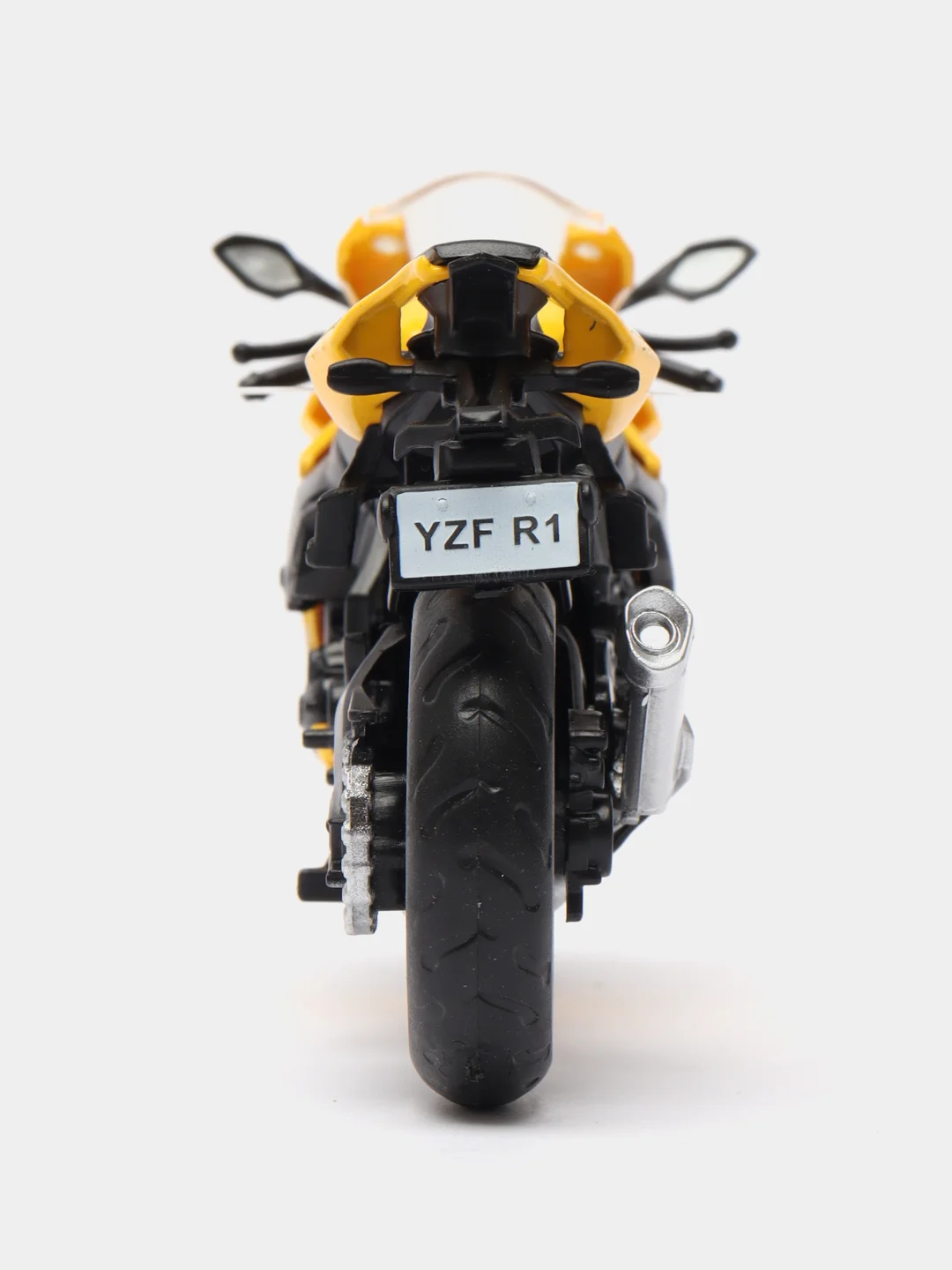 Мотоцикл металл. 1:18 Yamaha YZF-R1, желтый, свободный ход колес, 14 см, JB1251505