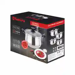 Кастрюля Sakura SA-P1024, с крышкой, капсульное дно, 5,4 л, 24 см