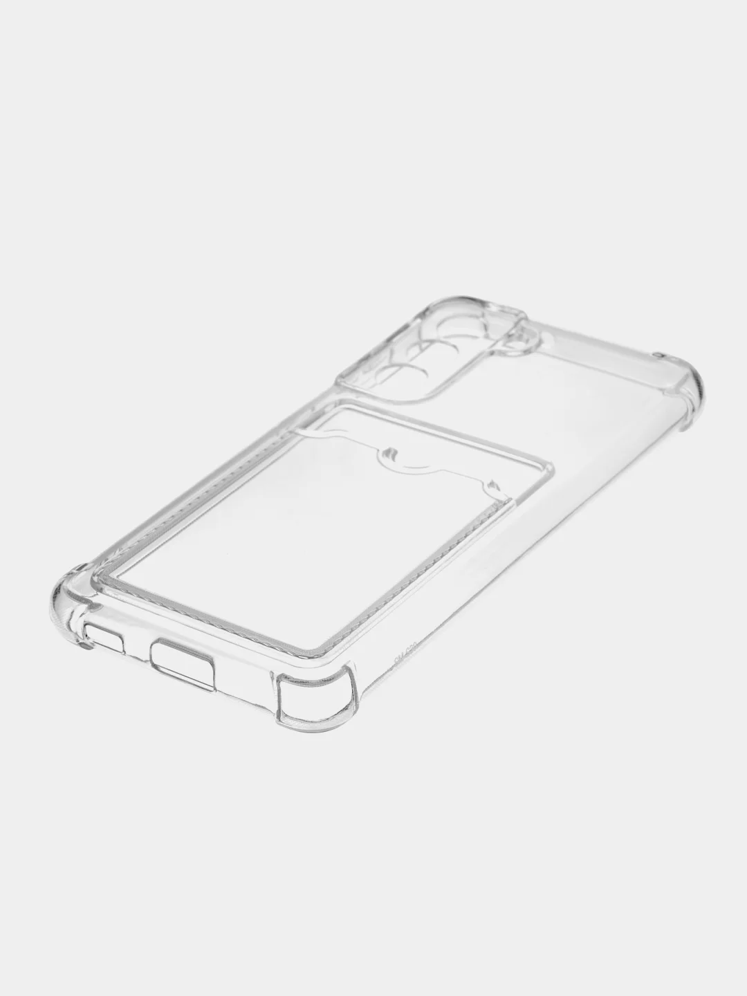 Молочный противоударный чехол для Samsung Galaxy S21 силиконовый ROSCO с карманом для карт и углами