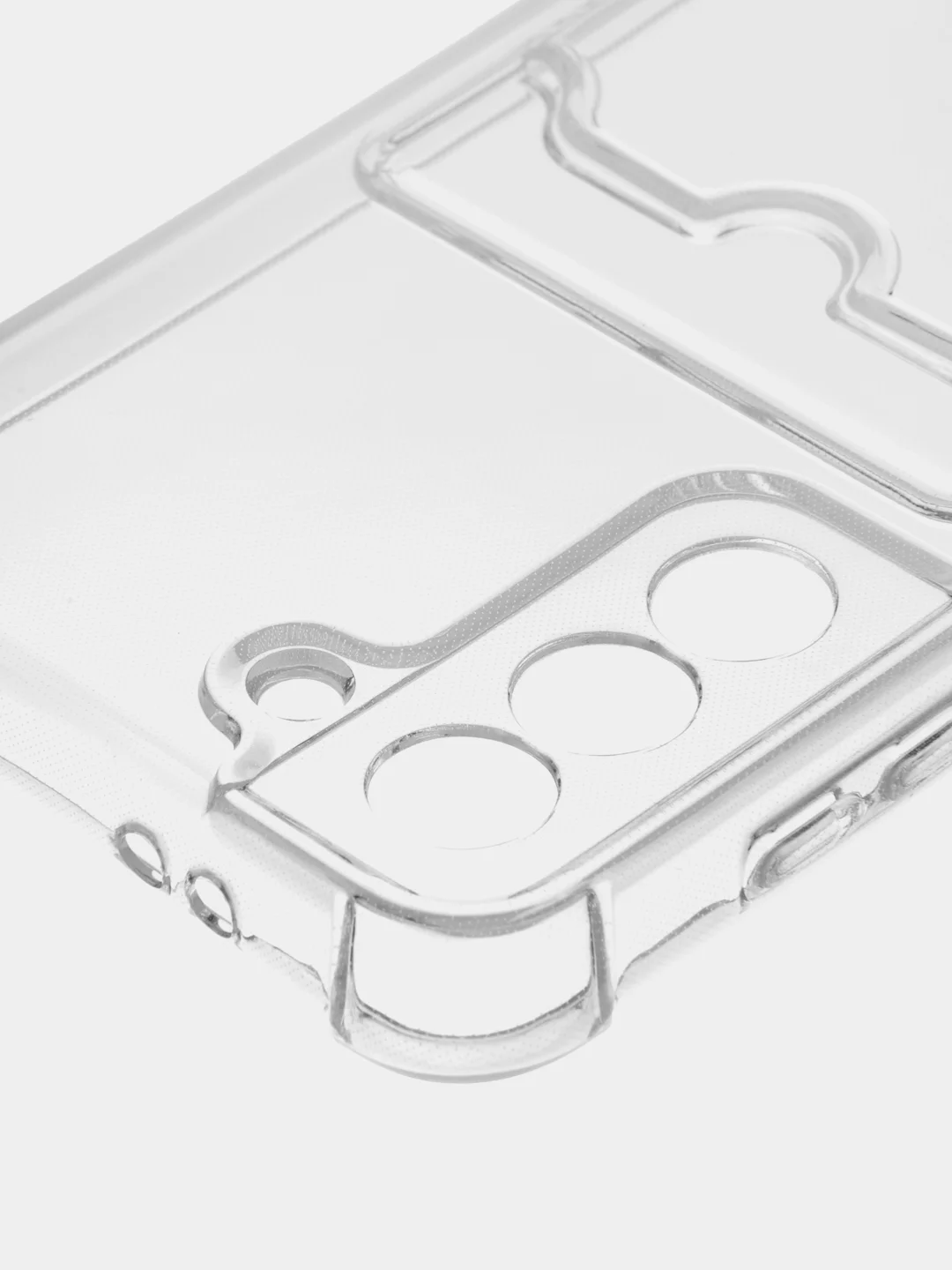 Молочный противоударный чехол для Samsung Galaxy S21 силиконовый ROSCO с карманом для карт и углами