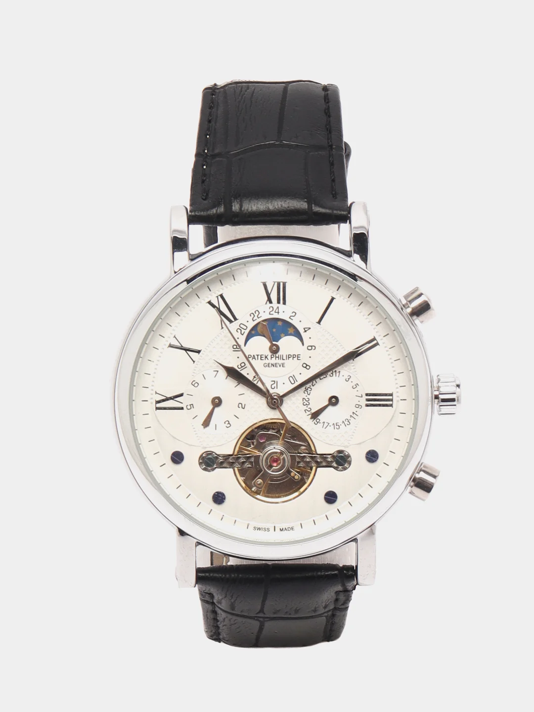 Серебряный часы механические мужские Patek Philippe