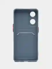 Синий меланж силиконовый чехол для Oppo Reno 8T 4G, Оппо Рено 8Т, с карманом для карт