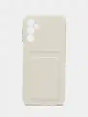 Белый чехол для Samsung Galaxy A14 (Самсунг Галакси А14), с карманом для карт