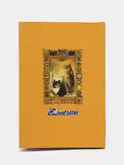 Желтый книжка записная "Кошечки", вырубка, обложка плотный картон, 9 х 13 см, 112 страниц