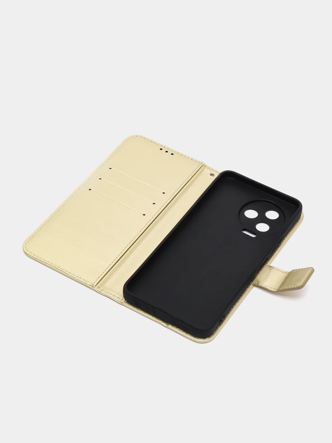 Золотой чехол-книжка с магнитной застежкой для Infinix Note 12 Pro / Note 12 2023, Ноут 12 Про