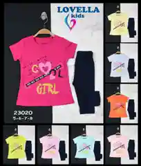 Фуксия комплект детский трикотажный, для девочки, футболка и бриджи LOVELLA