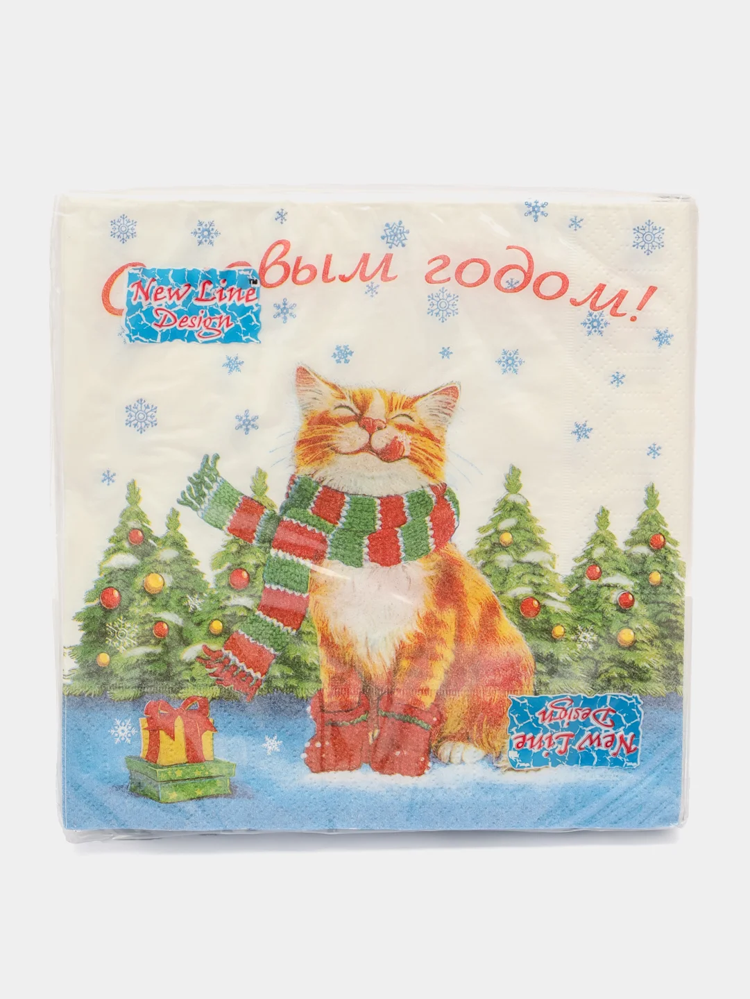 Салфетки бумажные с рисунком "Кот", праздничные, 2 слоя, 20 штук