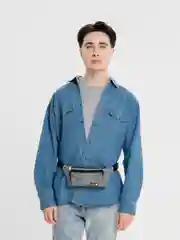 Серый поясная сумка