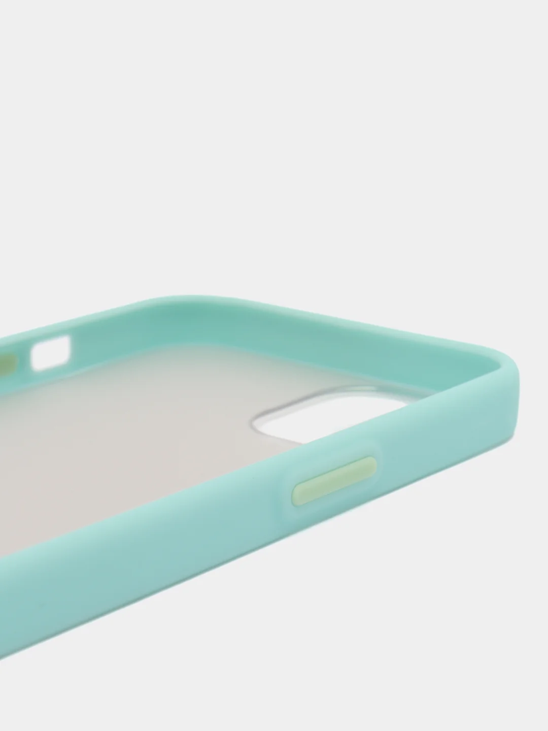 Бирюзовый чехол iPhone 13 (Айфон 13), пластиковый, матовый, с цветными кнопками