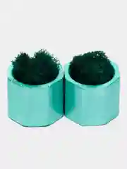 Бирюзовый стаканчики с мхом