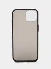 Черный чехол iPhone 13 (Айфон 13), пластиковый, матовый, с цветными кнопками