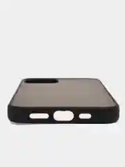 Черный чехол iPhone 13 (Айфон 13), пластиковый, матовый, с цветными кнопками
