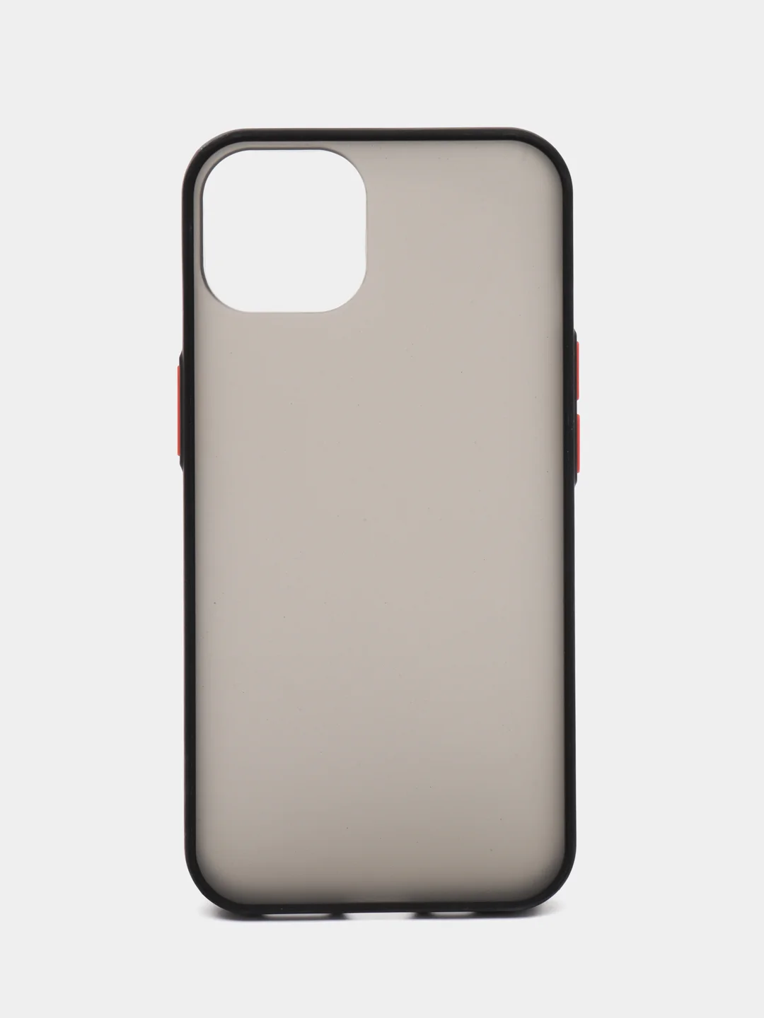 Черный чехол iPhone 13 (Айфон 13), пластиковый, матовый, с цветными кнопками