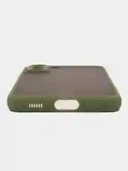 Лесной зеленый чехол пластиковый на Samsung Galaxy S21 FE (Самсунг С21 ФЕ), матовый, с цветными кнопками