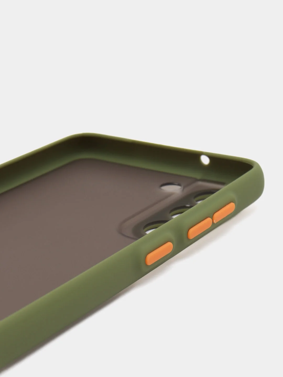 Лесной зеленый чехол пластиковый на Samsung Galaxy S21 FE (Самсунг С21 ФЕ), матовый, с цветными кнопками
