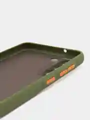 Лесной зеленый чехол пластиковый на Samsung Galaxy S21 FE (Самсунг С21 ФЕ), матовый, с цветными кнопками