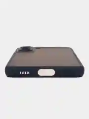 Темно-синий чехол пластиковый на Samsung Galaxy S21 FE (Самсунг С21 ФЕ), матовый, с цветными кнопками