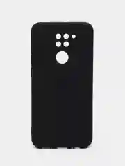 Угольный чехол Xiaomi Redmi Note 9, Редми Нот 9 силиконовый, с закрытым низом и бархатом внутри