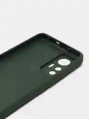 Тёмно-зелёный чехол Xiaomi 12 Lite Сяоми 12 Лайт силиконовый закрый низ бархат внутри Silicone Cover