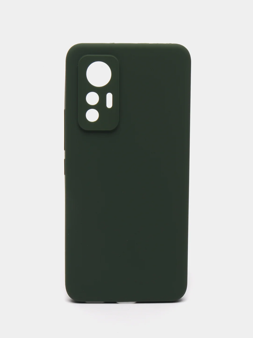 Тёмно-зелёный чехол Xiaomi 12 Lite Сяоми 12 Лайт силиконовый закрый низ бархат внутри Silicone Cover
