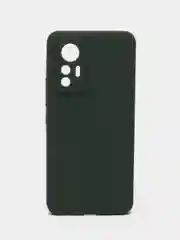 Тёмно-зелёный чехол Xiaomi 12 Lite Сяоми 12 Лайт силиконовый закрый низ бархат внутри Silicone Cover