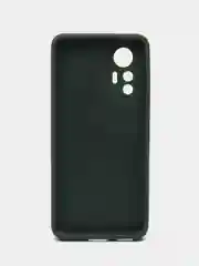 Тёмно-зелёный чехол Xiaomi 12 Lite Сяоми 12 Лайт силиконовый закрый низ бархат внутри Silicone Cover