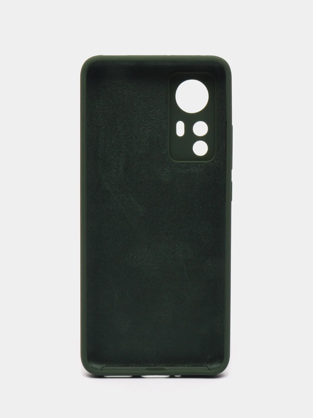 Тёмно-зелёный чехол силиконовый Xiaomi 12, 12S, 12X, Сяоми 12, 12С, 12Х