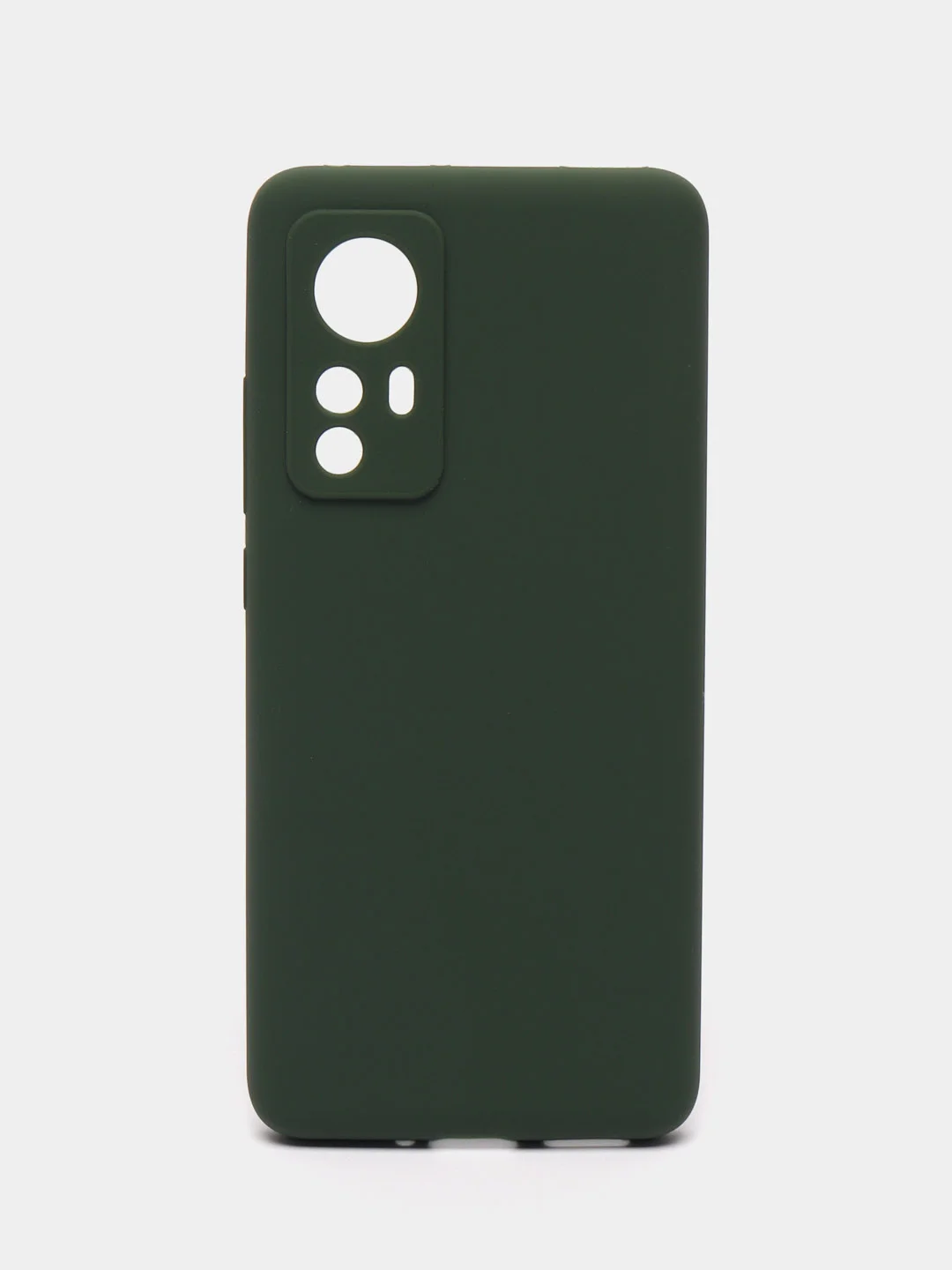 Тёмно-зелёный чехол силиконовый Xiaomi 12, 12S, 12X, Сяоми 12, 12С, 12Х