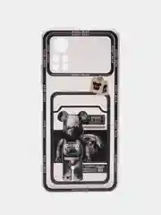 Черный чехол Xiaomi Poco X4 Pro (Сяоми Поко Х4 Про), прозрачный, с карманом для карты, с рисунком