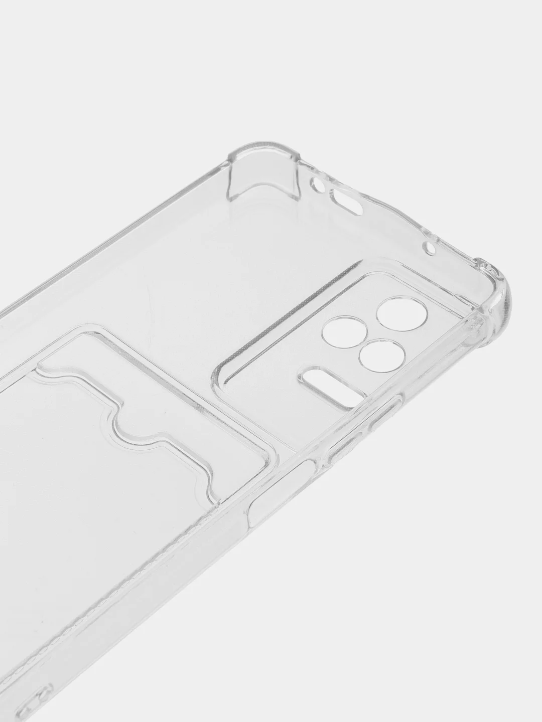 Прозрачный чехол для Xiaomi Poco F4, Сяоми Поко Ф4 прозрачный, с карманом для карты