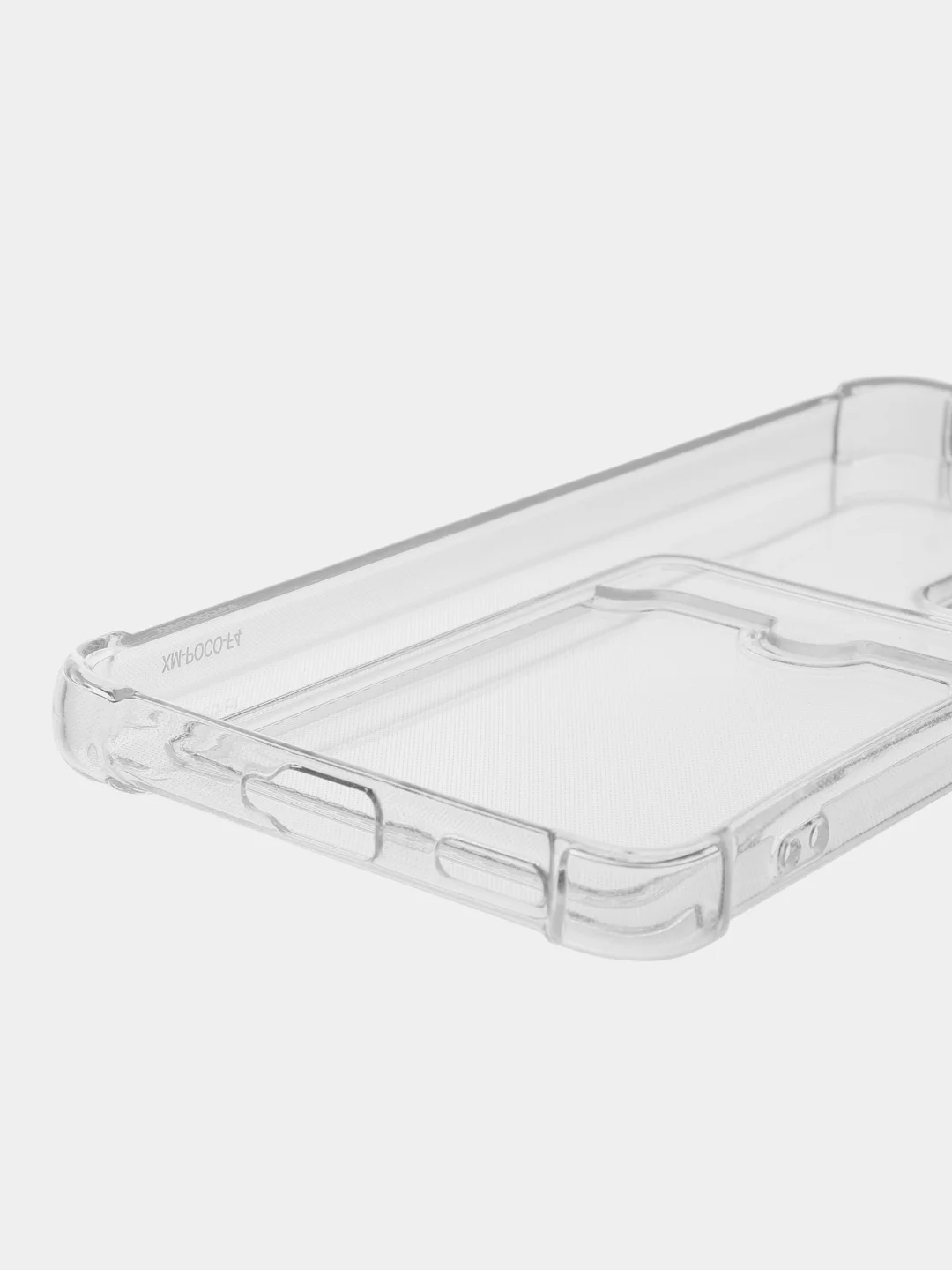Прозрачный чехол для Xiaomi Poco F4, Сяоми Поко Ф4 прозрачный, с карманом для карты