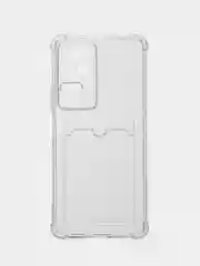 Прозрачный чехол для Xiaomi Poco F4, Сяоми Поко Ф4 прозрачный, с карманом для карты