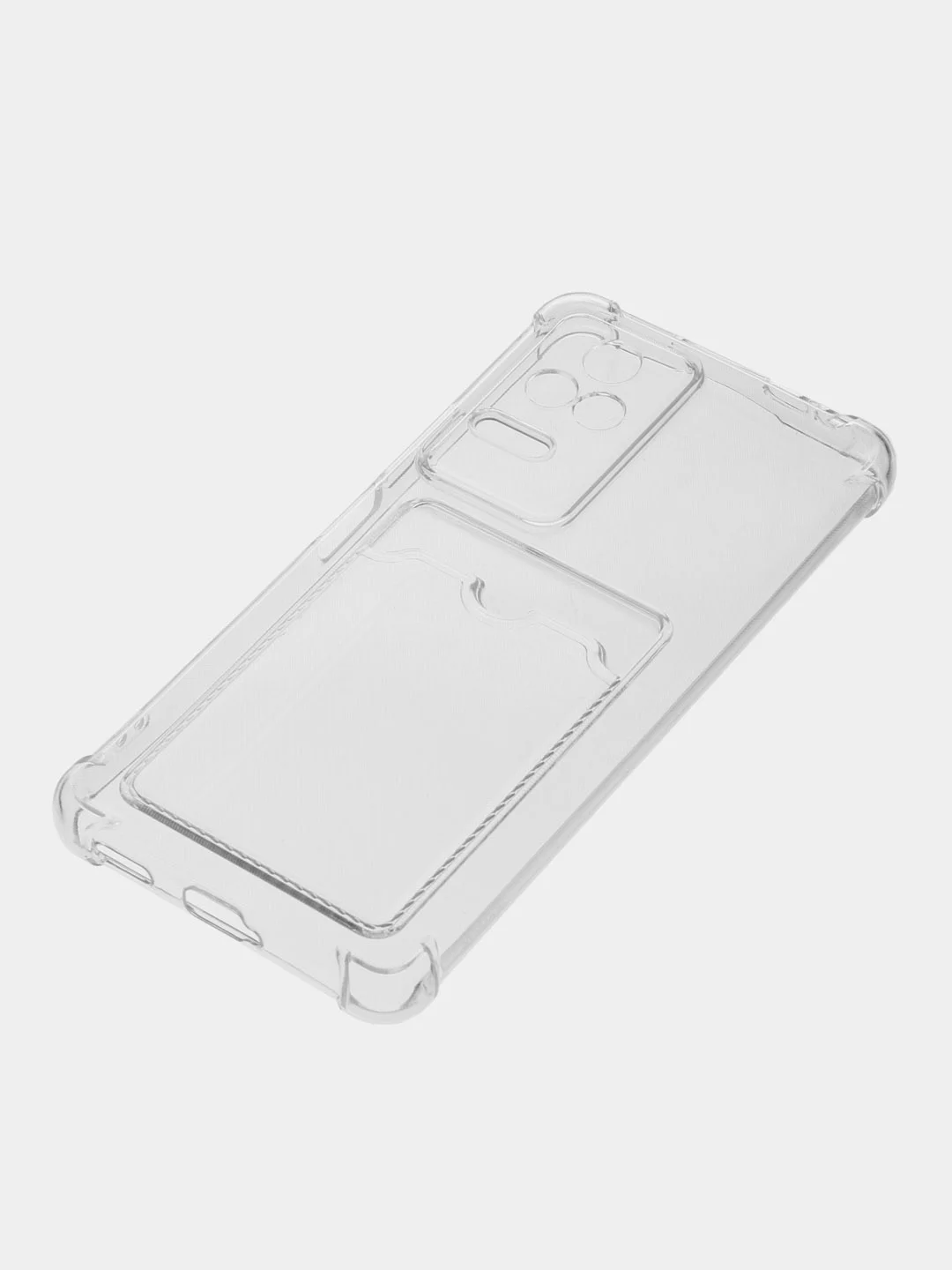 Прозрачный чехол для Xiaomi Poco F4, Сяоми Поко Ф4 прозрачный, с карманом для карты