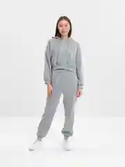 Серый меланж спортивный костюм женский, на флисе, утепленный, оверсайз