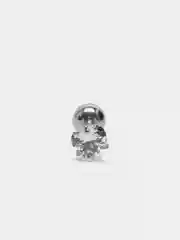 Серый серьга - гвоздик для пирсинга из медицинской стали, 1 штука