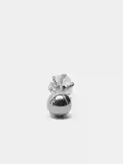 Серый серьга - гвоздик для пирсинга из медицинской стали, 1 штука