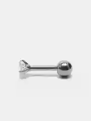 Серый серьга - гвоздик для пирсинга из медицинской стали, 1 штука