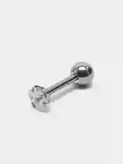 Серый серьга - гвоздик для пирсинга из медицинской стали, 1 штука
